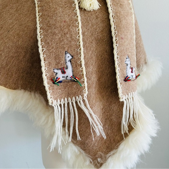 Alpaca Wool Fur Cape Poncho Cover XS - Picture 4 of 8
